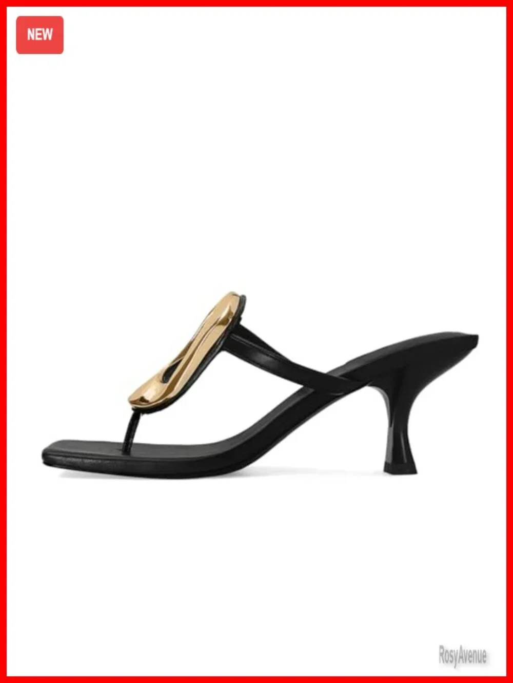 Women's Metal Flip Flop Heeled Sandals Kitten Heels Dressy Casual Summer Shoes